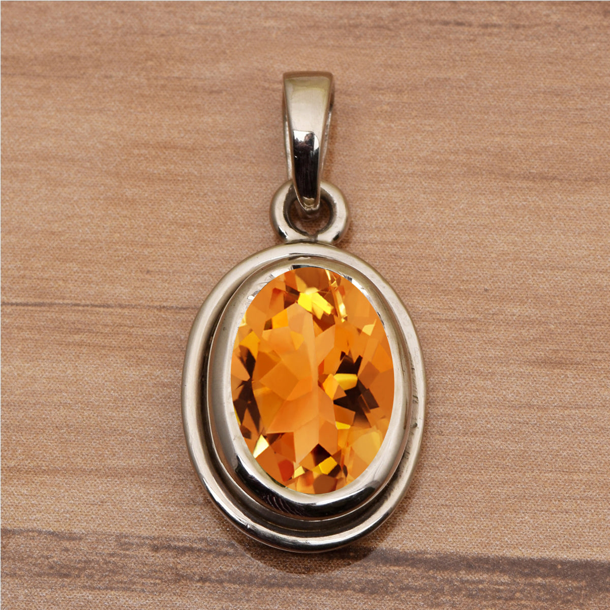 Oval Bezel Set Multi Choice Gemstone Pendant