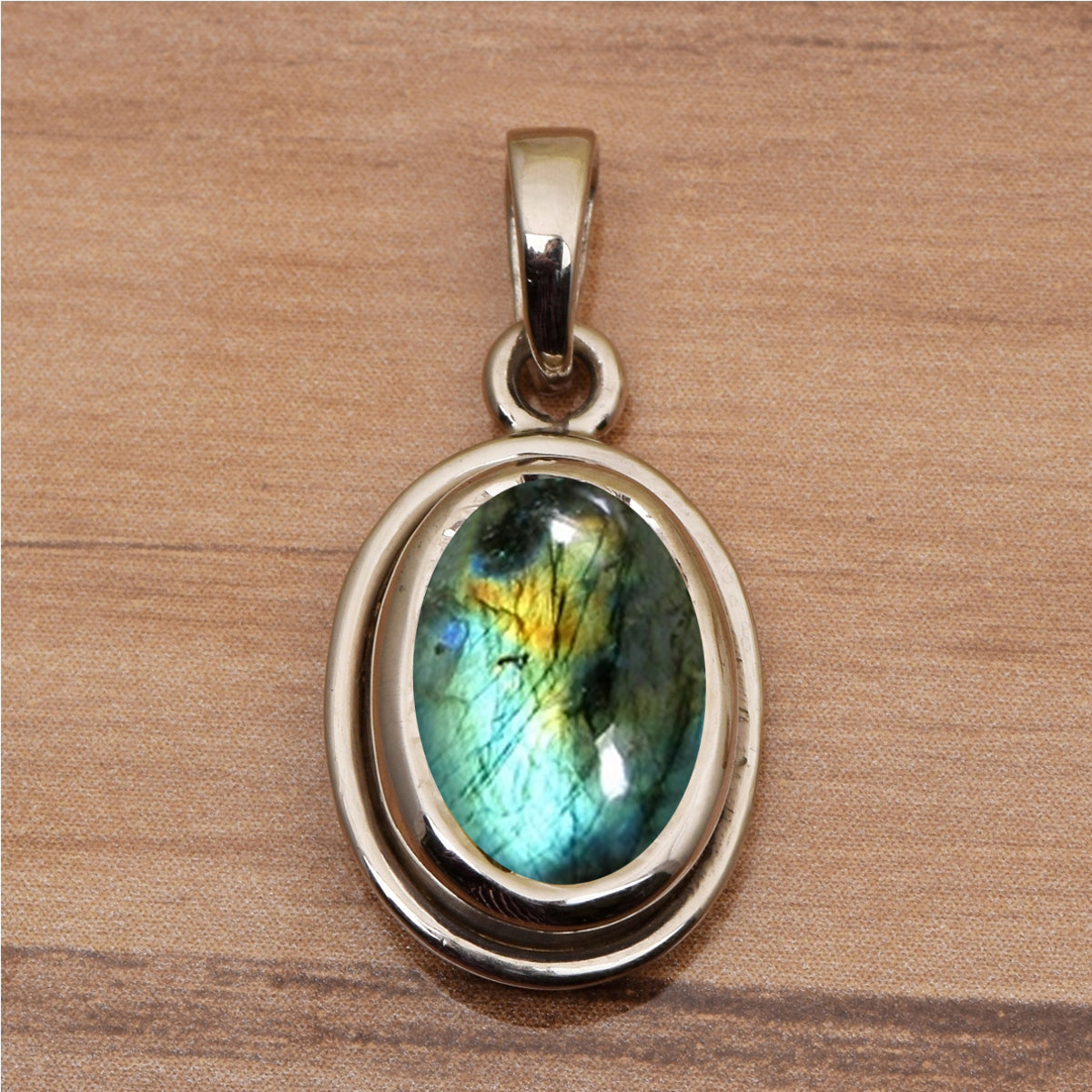 Oval Bezel Set Multi Choice Gemstone Pendant