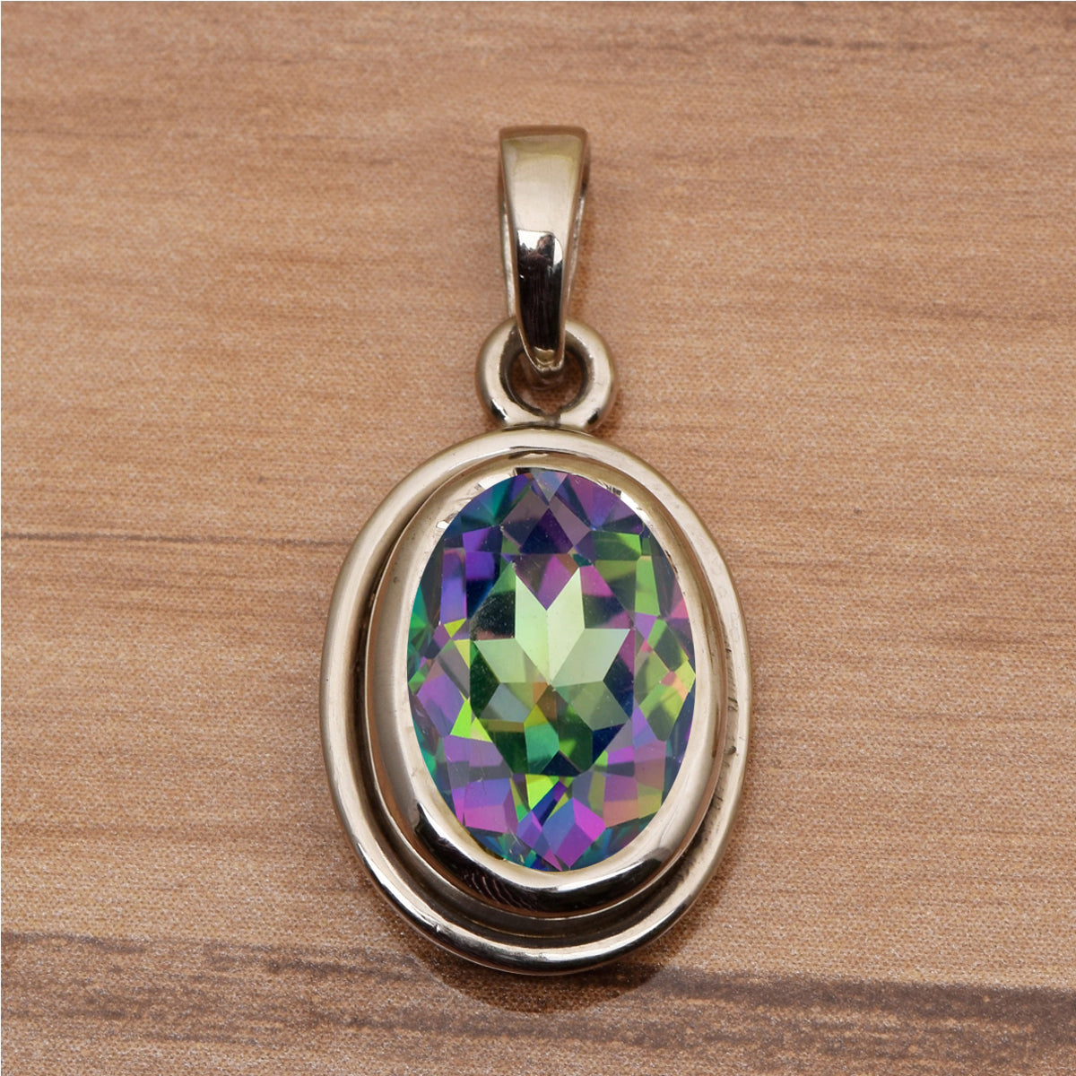 Oval Bezel Set Multi Choice Gemstone Pendant