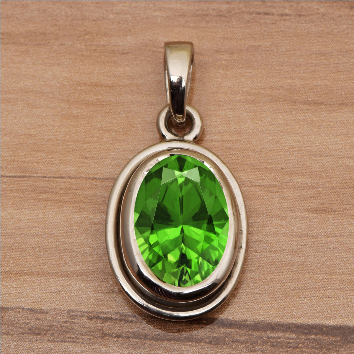 Oval Bezel Set Multi Choice Gemstone Pendant