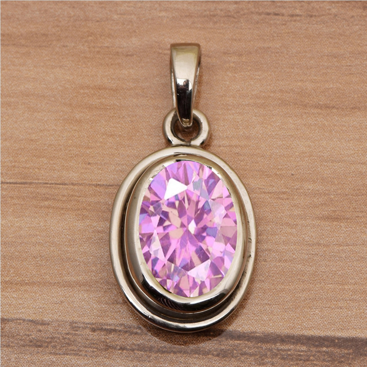 Oval Bezel Set Multi Choice Gemstone Pendant
