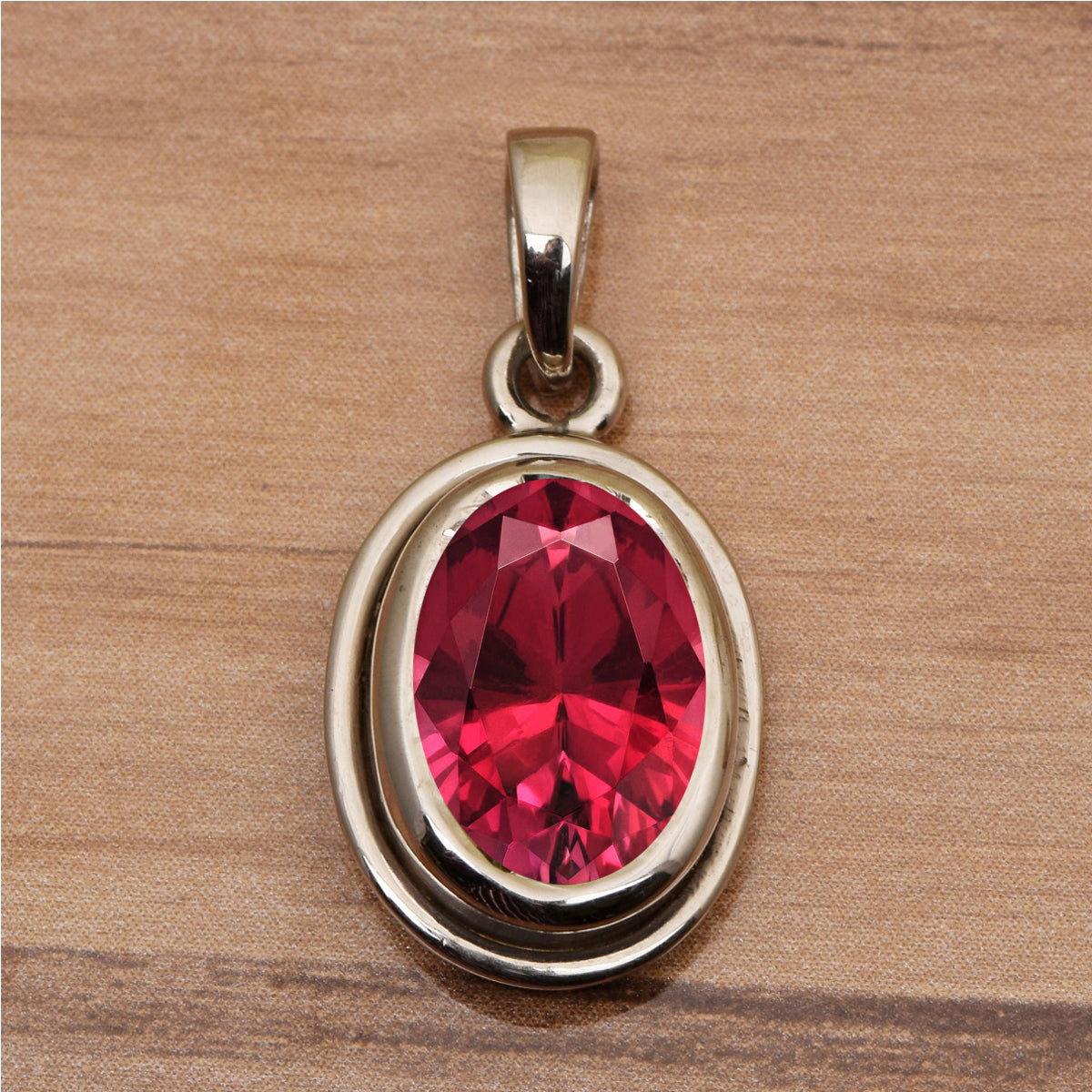Oval Bezel Set Multi Choice Gemstone Pendant
