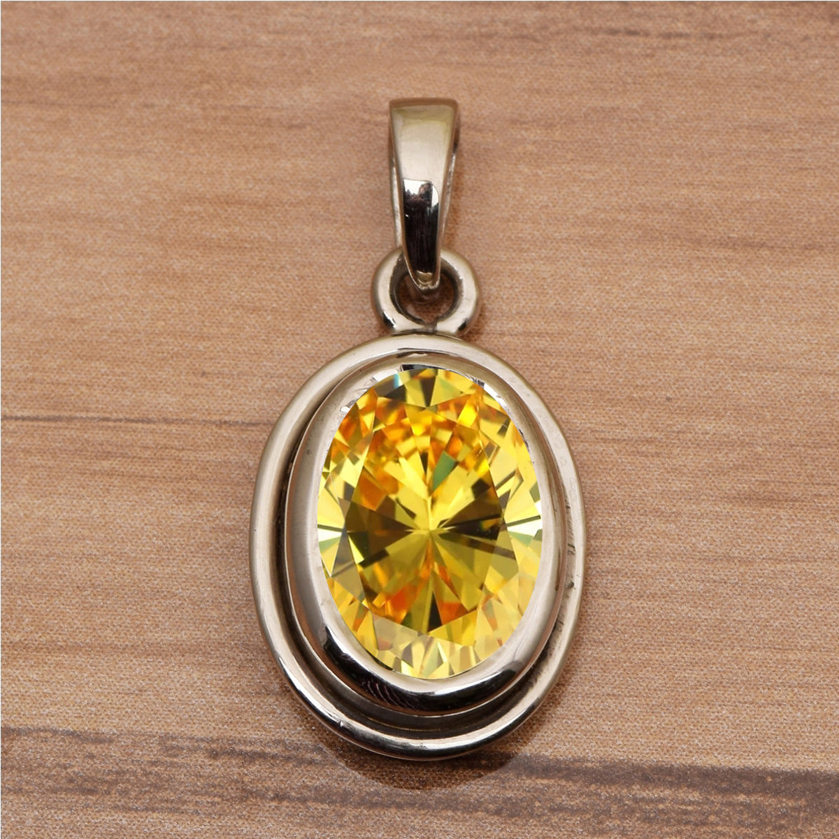 Oval Bezel Set Multi Choice Gemstone Pendant