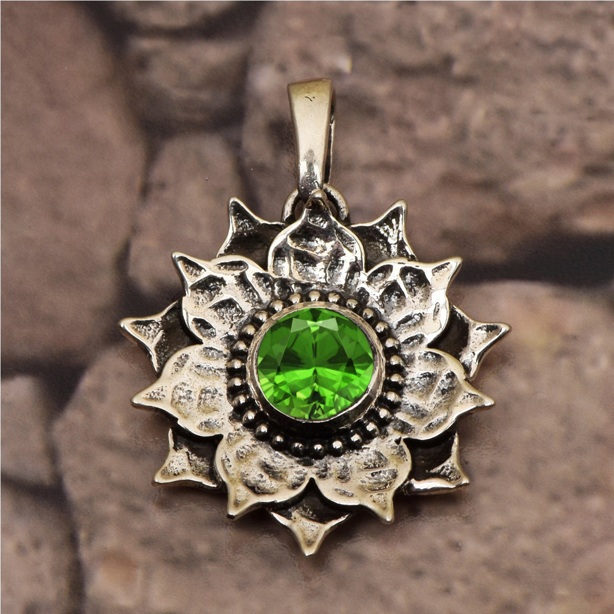 Vintage Flower Multi Choice Gemstone Pendant