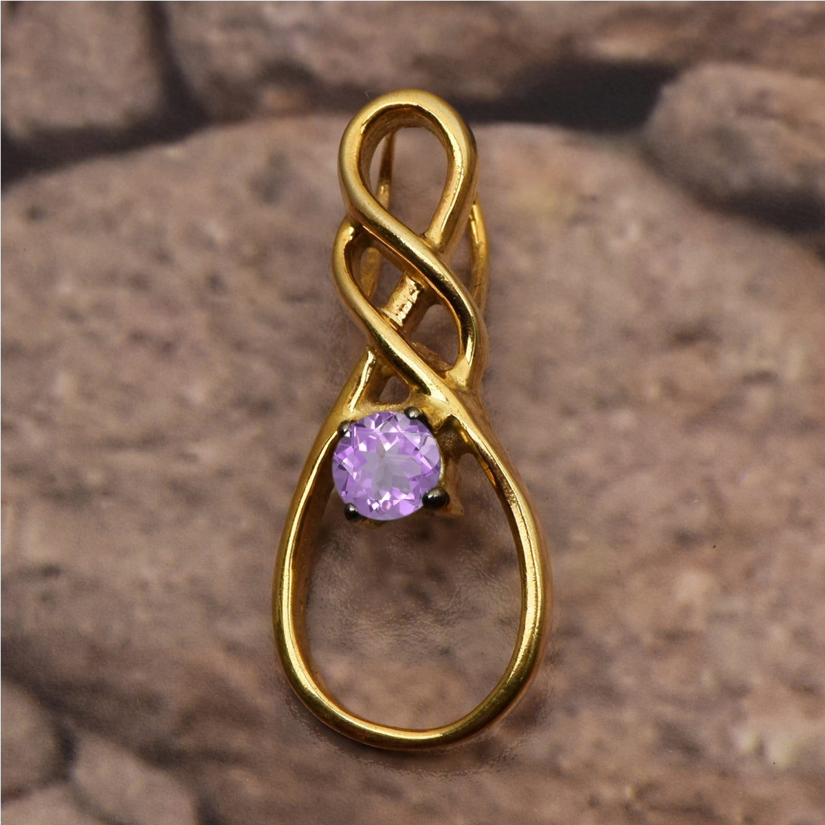 Ciondolo con pietre preziose a scelta multipla in stile corda celtica