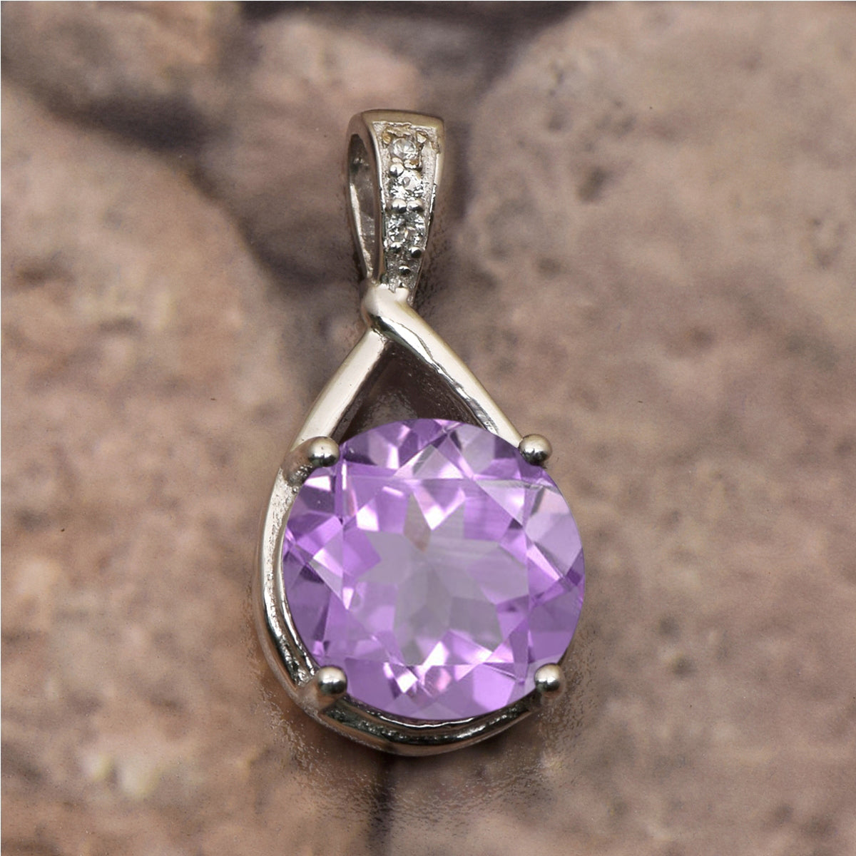 Art Deco Round Cut Multi Choice Gemstone Pendant