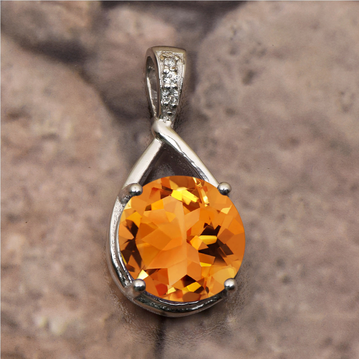 Art Deco Round Cut Multi Choice Gemstone Pendant