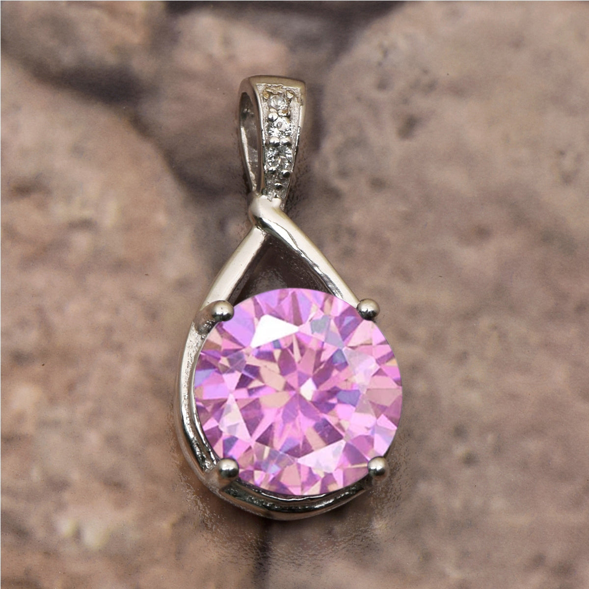 Art Deco Round Cut Multi Choice Gemstone Pendant