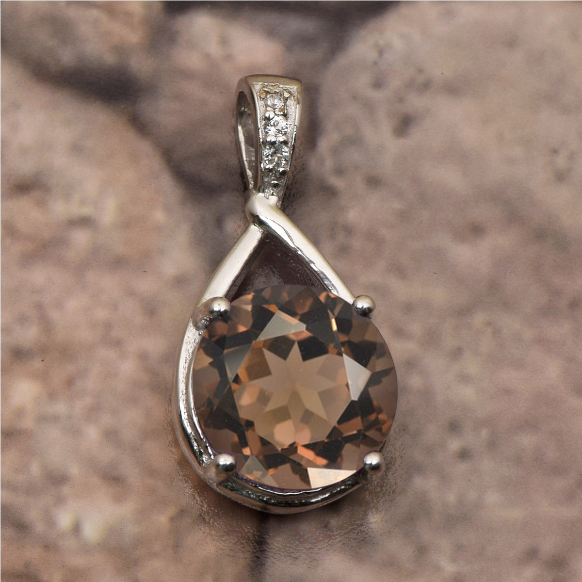 Art Deco Round Cut Multi Choice Gemstone Pendant