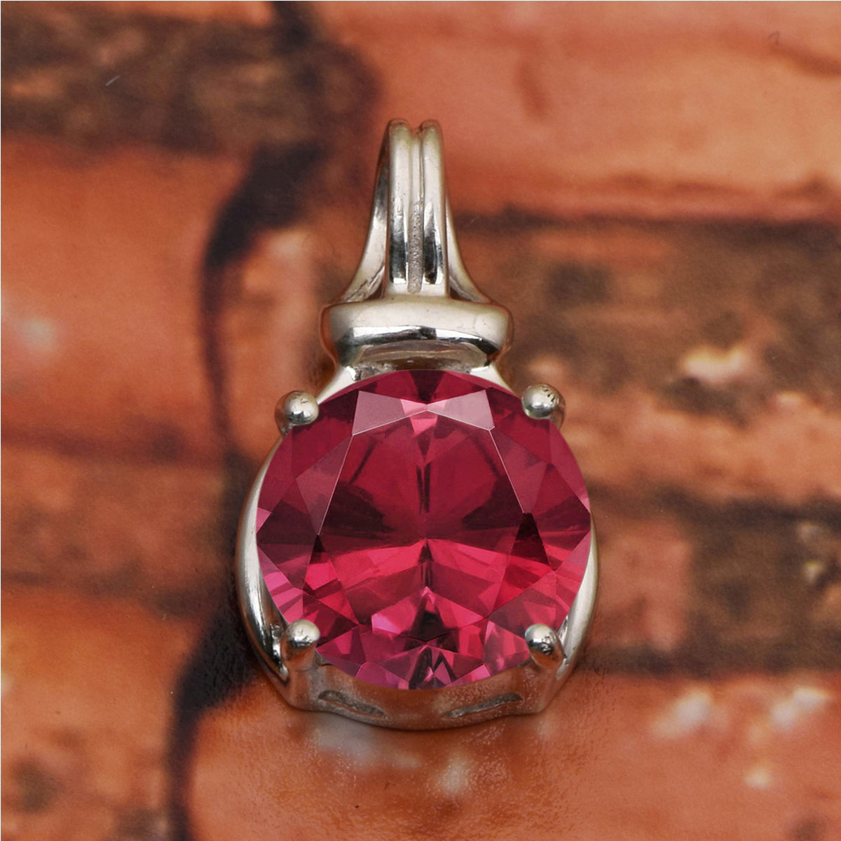 Solitaire Round Cut Multi Choice Gemstone Pendant