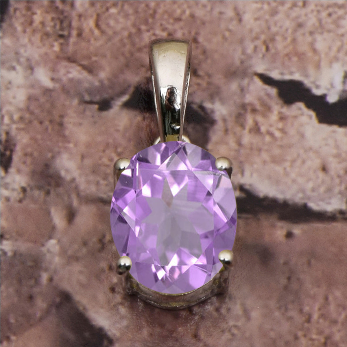 Ciondolo solitario con pietra preziosa a taglio ovale multiscelta