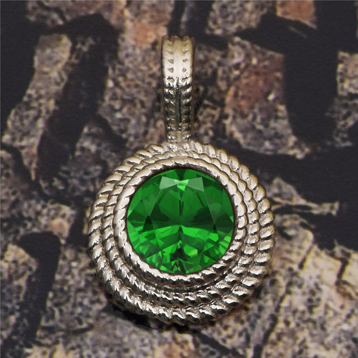 Round Braided Multi Choice Gemstone Pendant