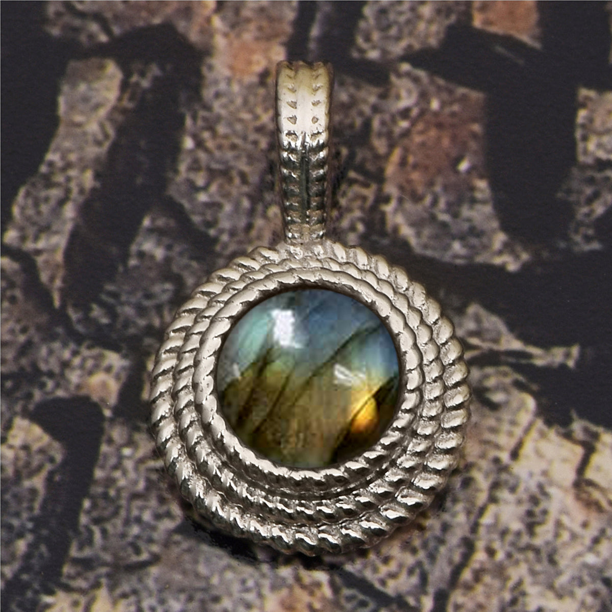Round Braided Multi Choice Gemstone Pendant