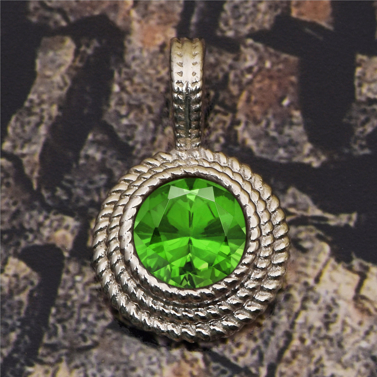 Round Braided Multi Choice Gemstone Pendant