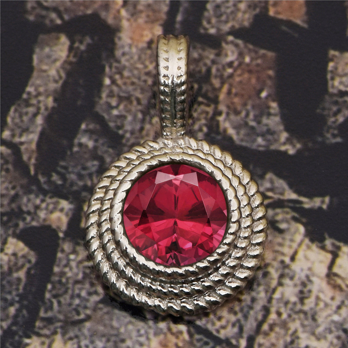 Round Braided Multi Choice Gemstone Pendant