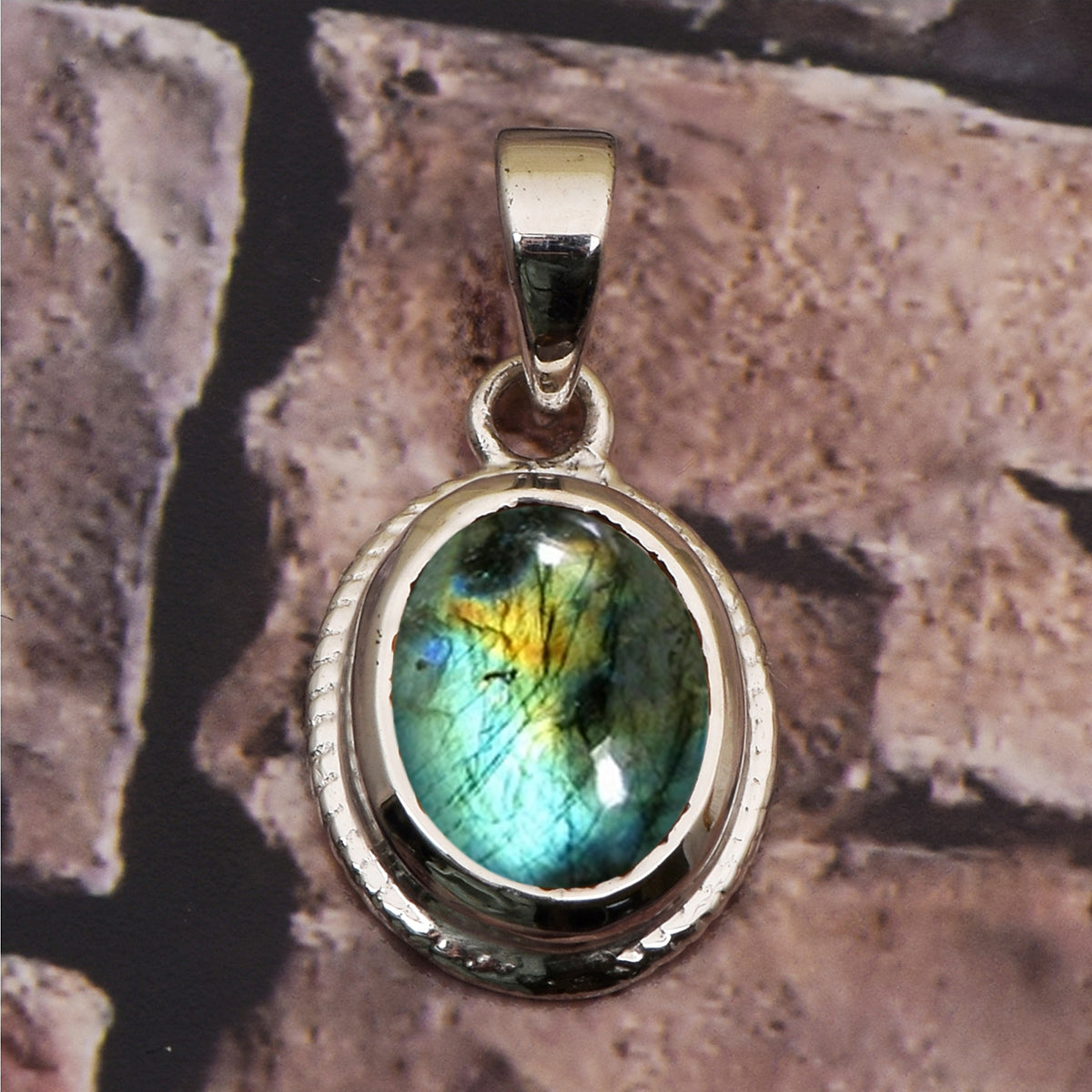 Oval Bezel Set Multi Choice Gemstone Pendant