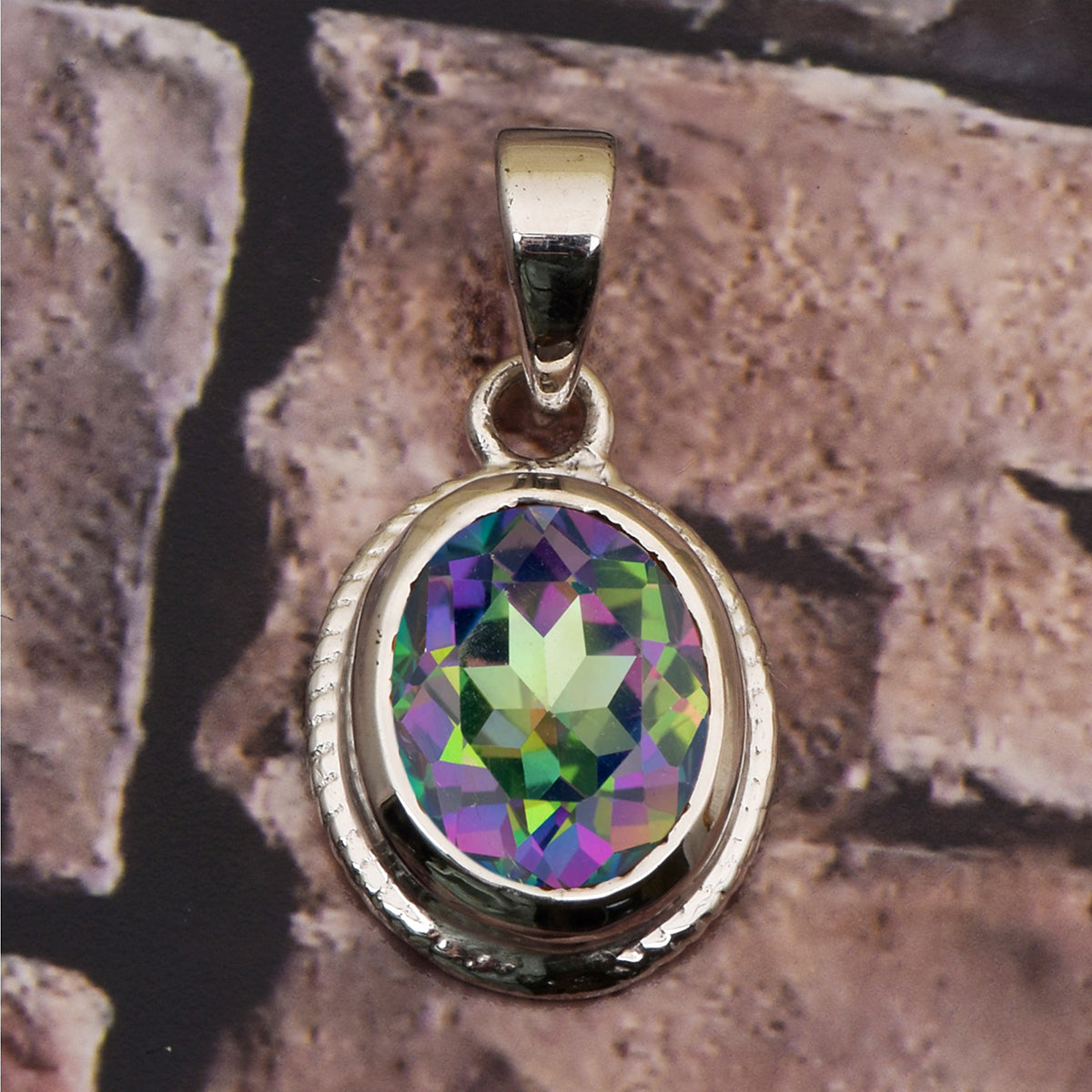 Oval Bezel Set Multi Choice Gemstone Pendant