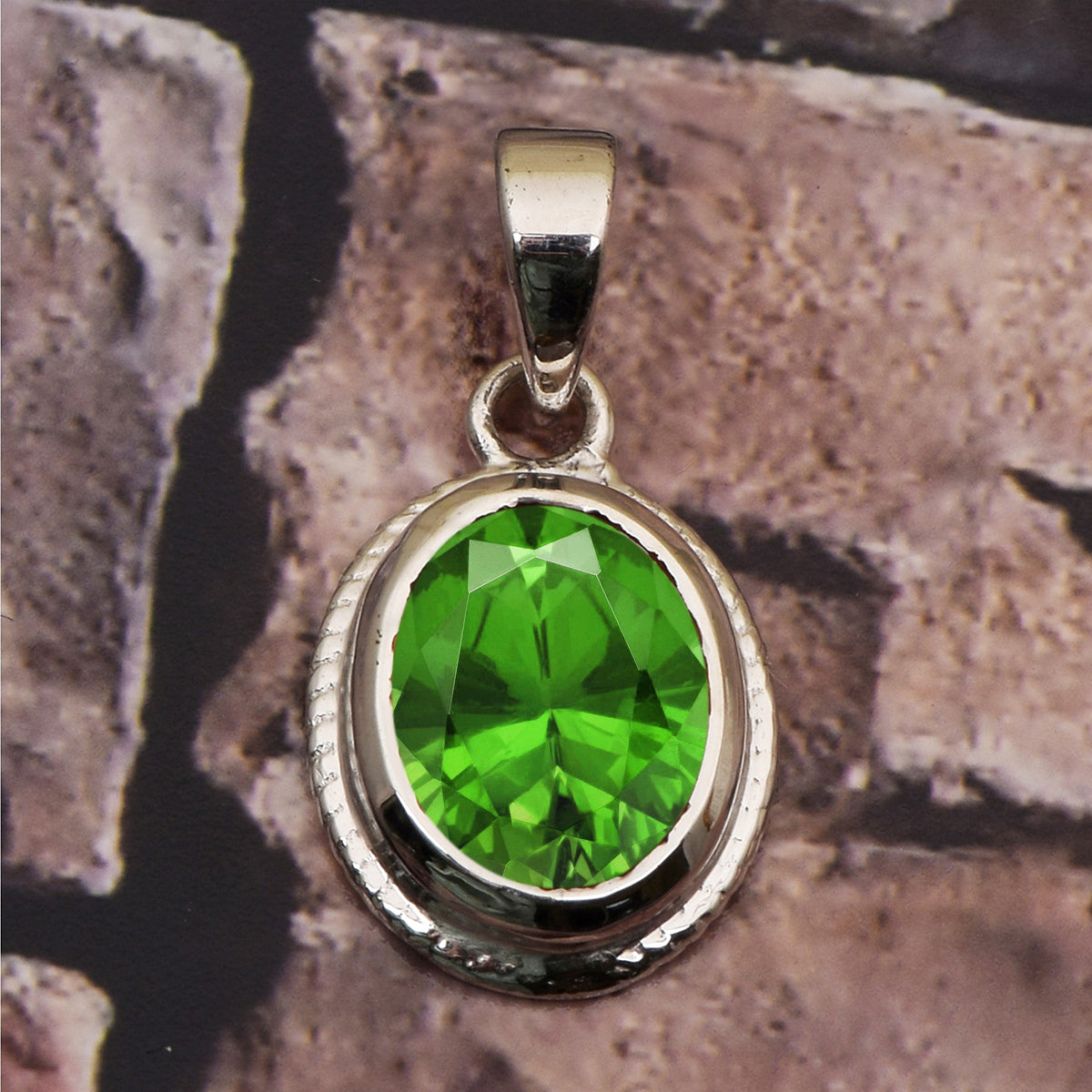 Oval Bezel Set Multi Choice Gemstone Pendant