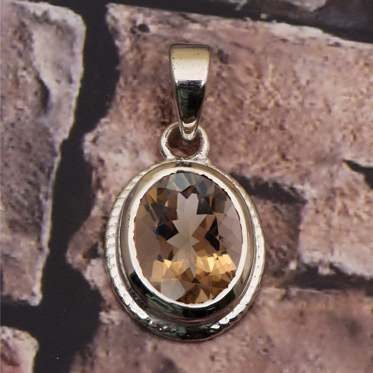 Oval Bezel Set Multi Choice Gemstone Pendant