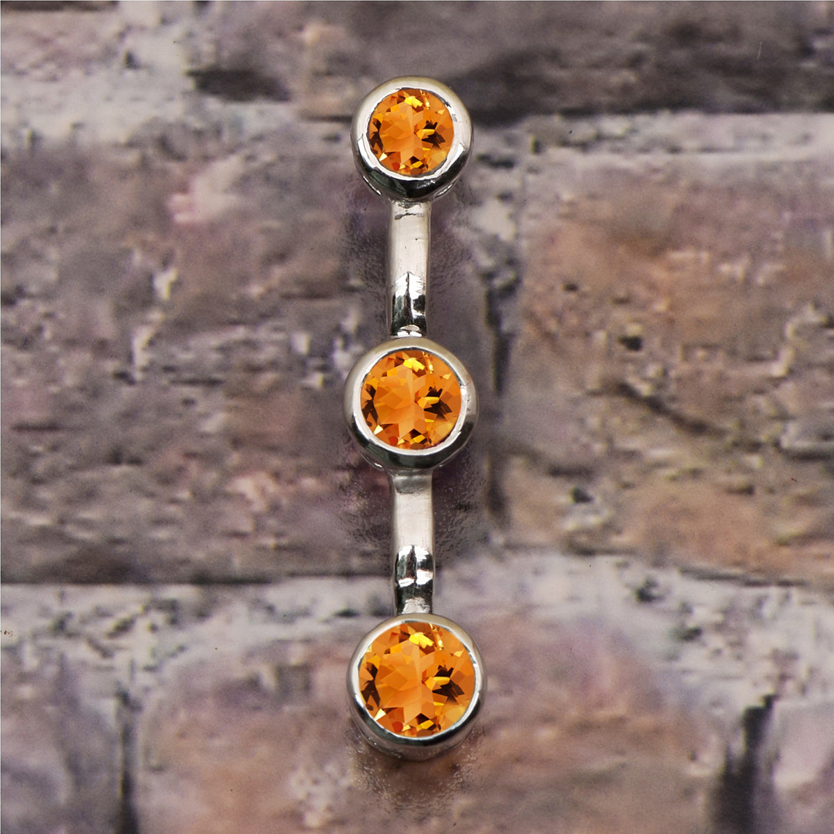 Ciondolo a goccia con tre pietre preziose a scelta multipla