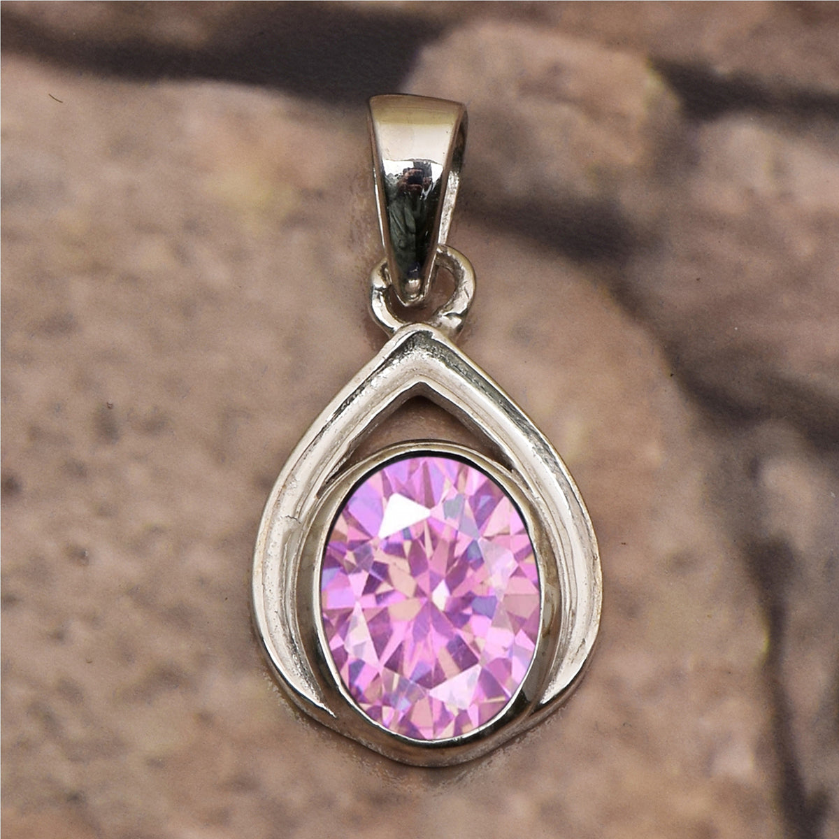 Celtic Style Oval Cut Multi Choice Gemstone Pendant