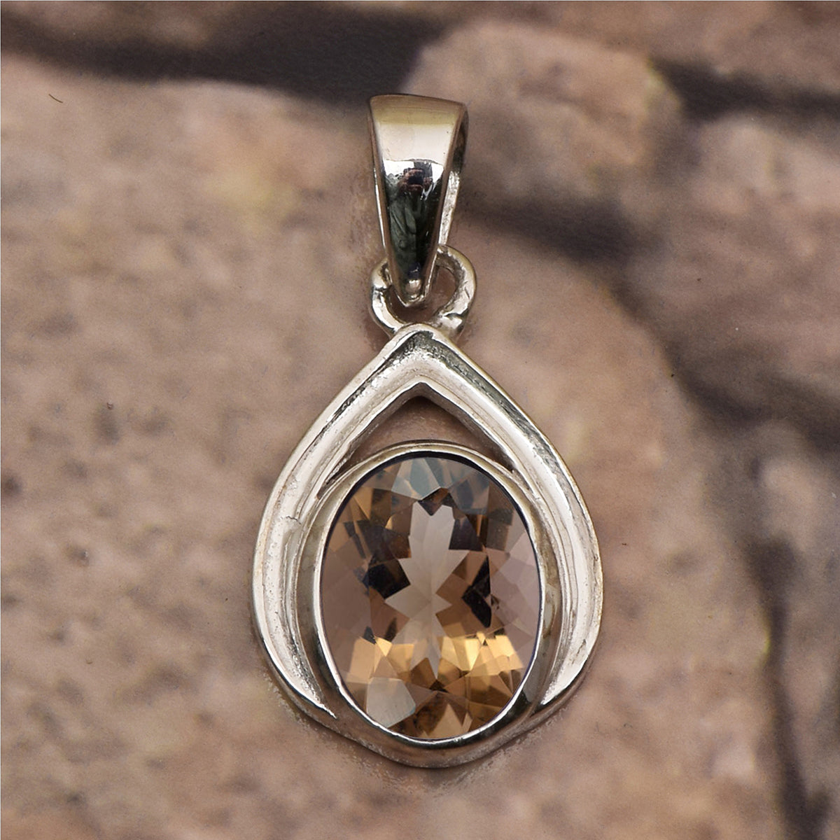 Celtic Style Oval Cut Multi Choice Gemstone Pendant