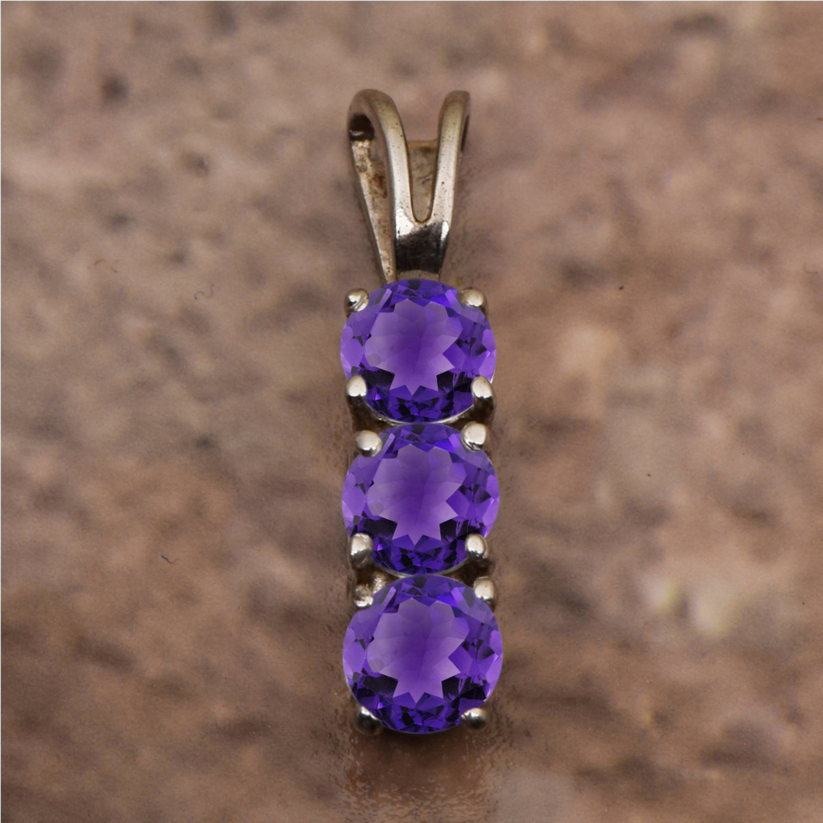 Three Stone Multi Choice Gemstone Pendant