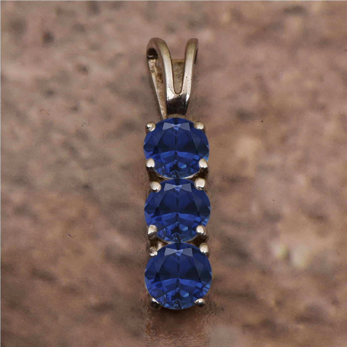 Three Stone Multi Choice Gemstone Pendant