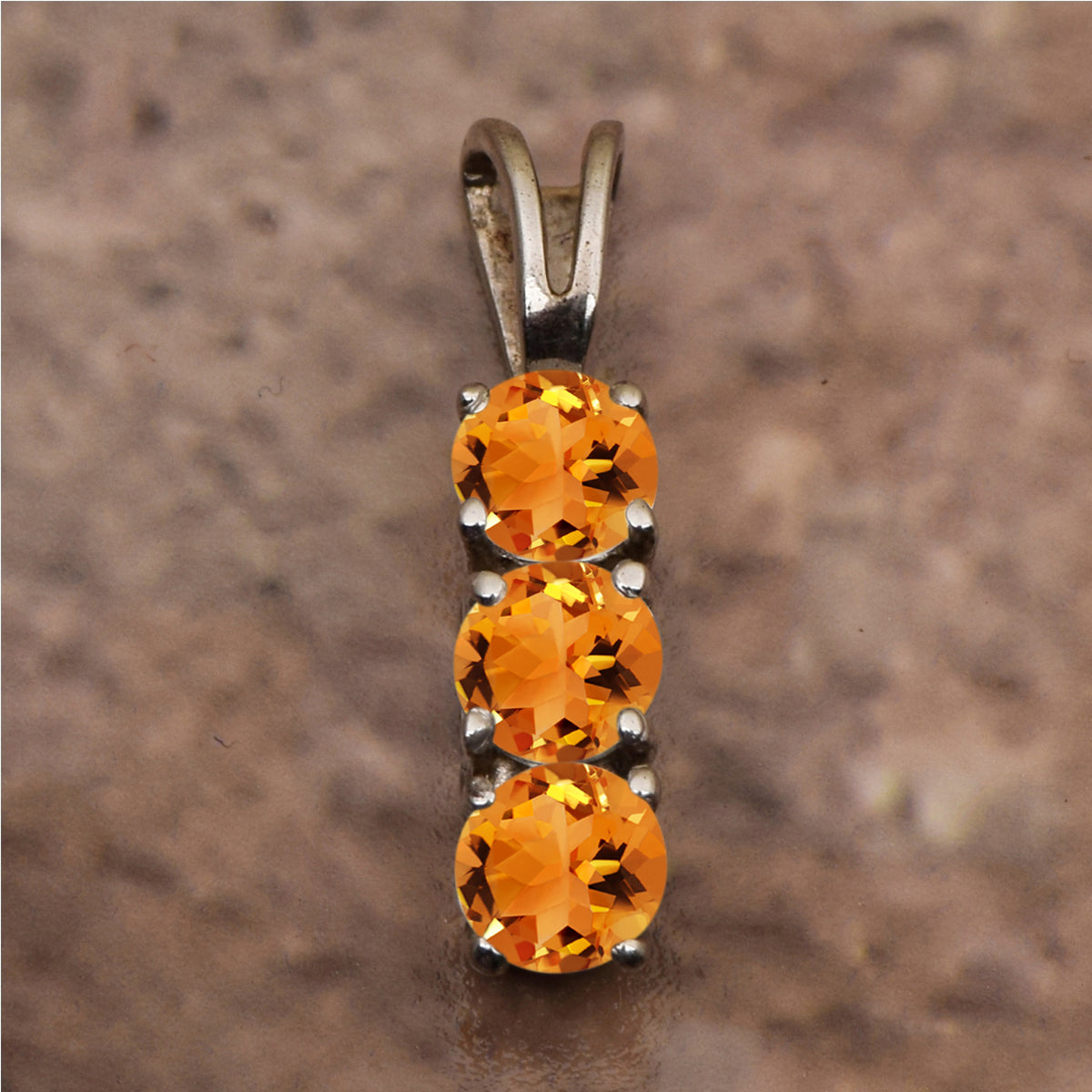 Three Stone Multi Choice Gemstone Pendant
