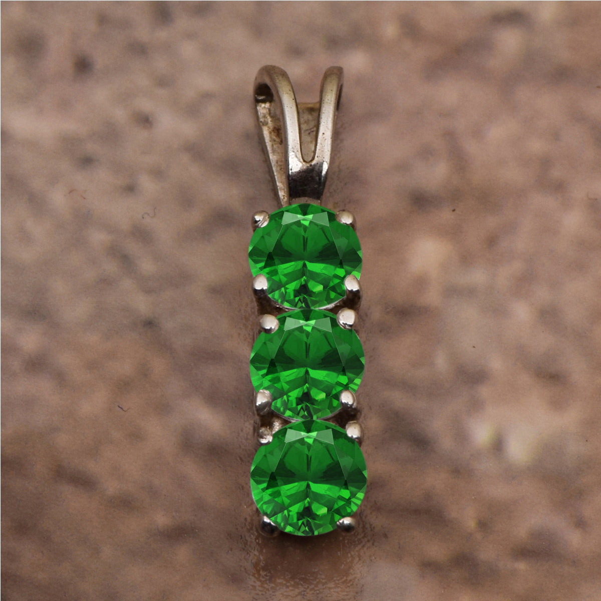 Three Stone Multi Choice Gemstone Pendant