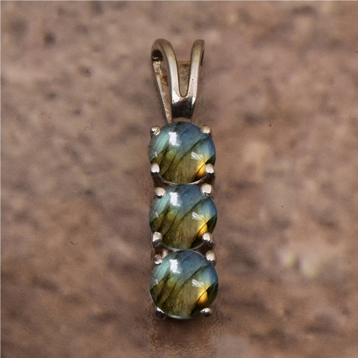 Three Stone Multi Choice Gemstone Pendant