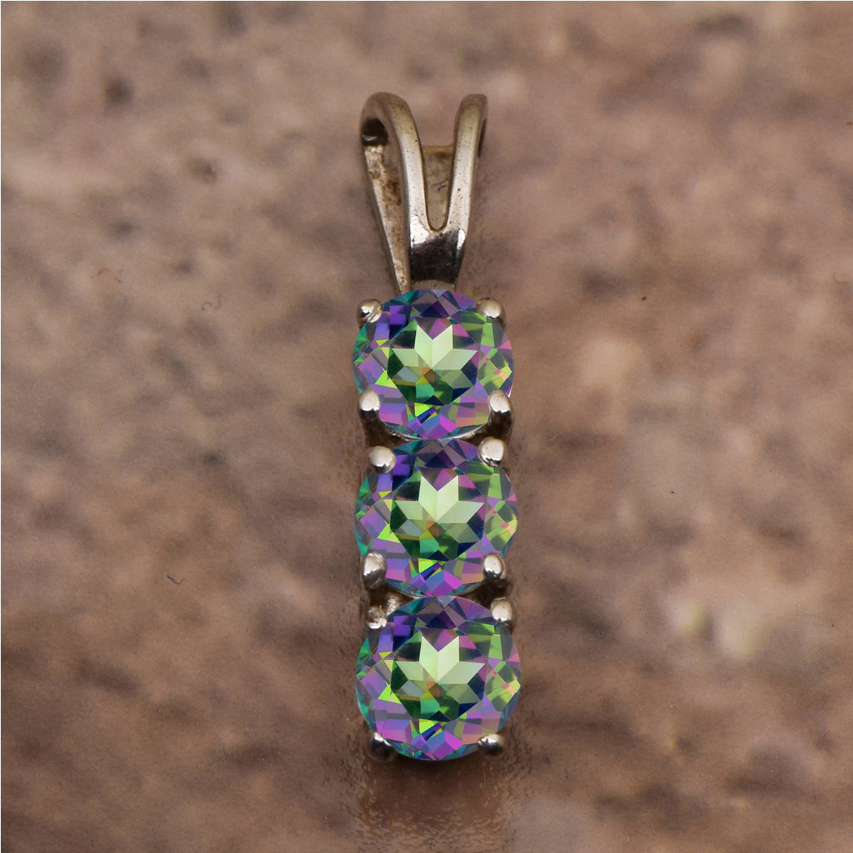 Three Stone Multi Choice Gemstone Pendant