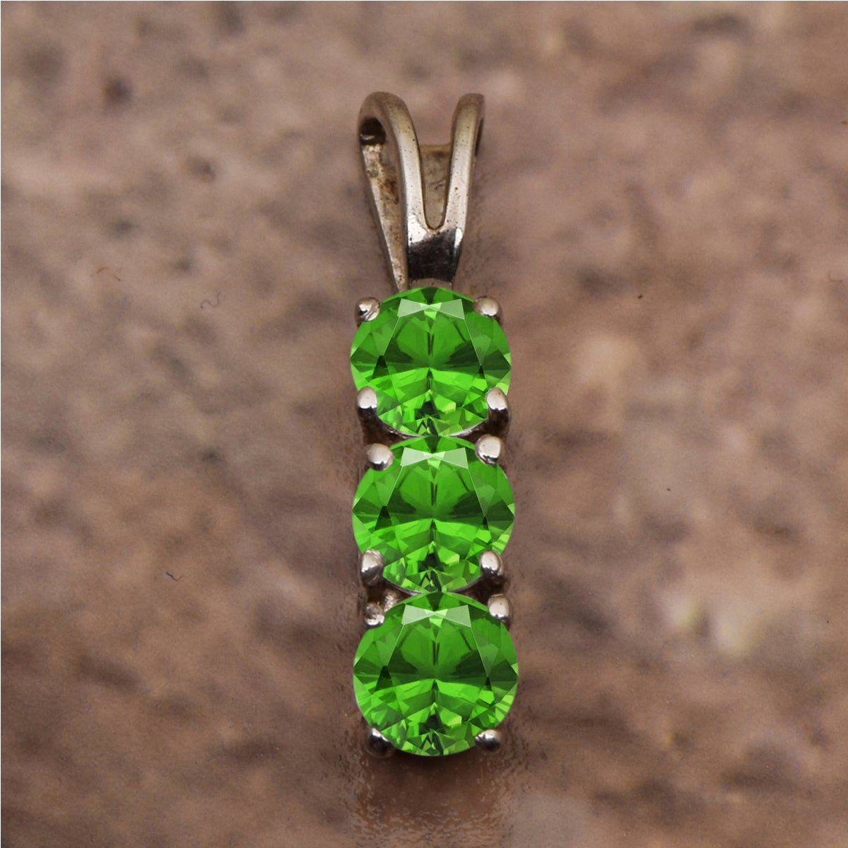 Three Stone Multi Choice Gemstone Pendant