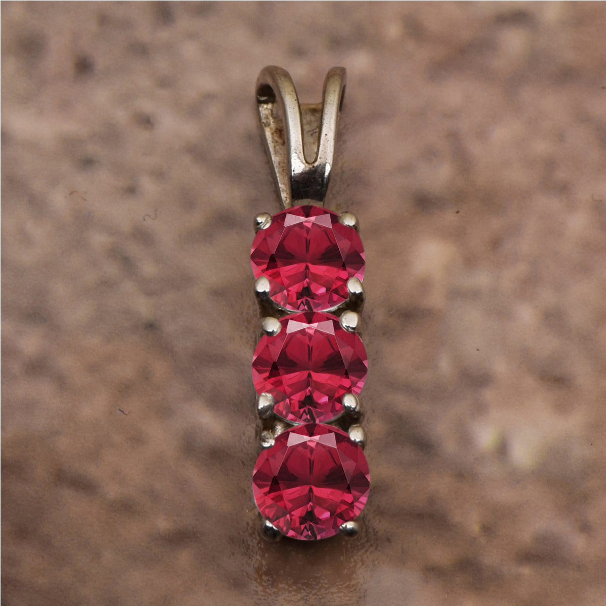 Three Stone Multi Choice Gemstone Pendant