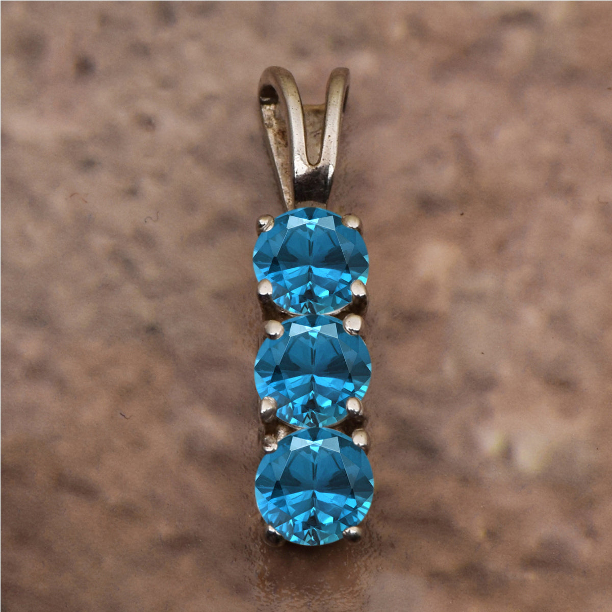 Three Stone Multi Choice Gemstone Pendant