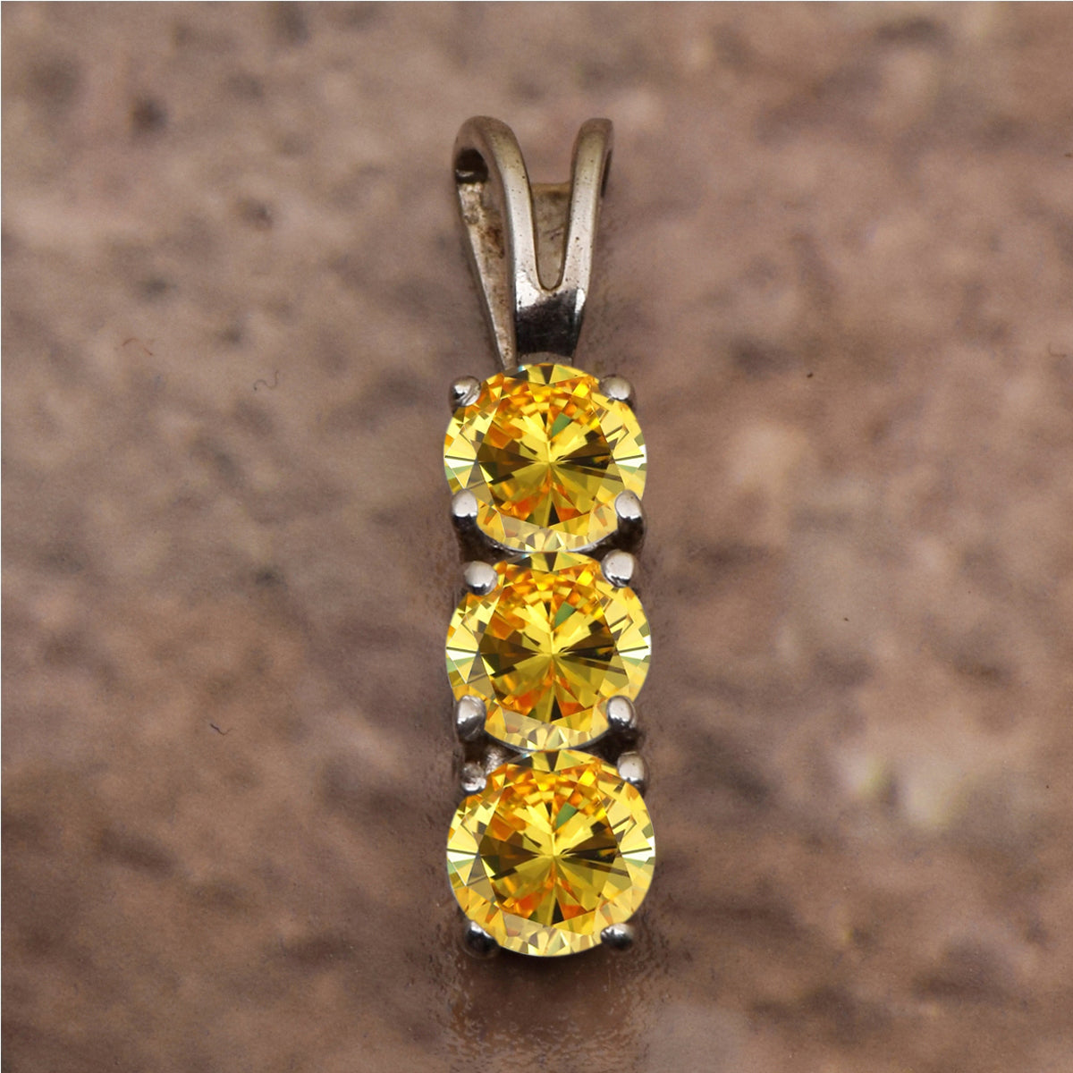 Three Stone Multi Choice Gemstone Pendant