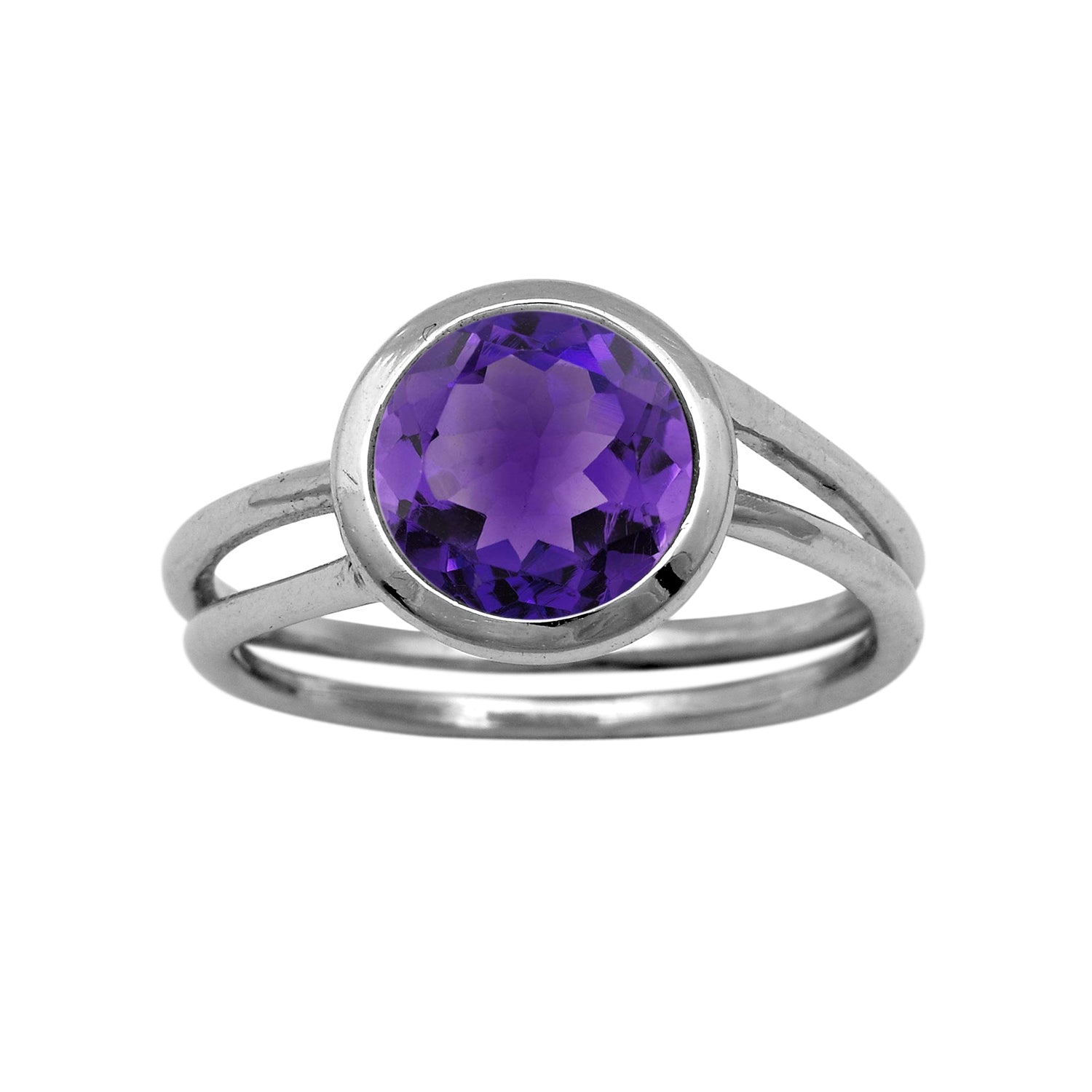 Multi Stone Solitaire Ring - Sterling Silver