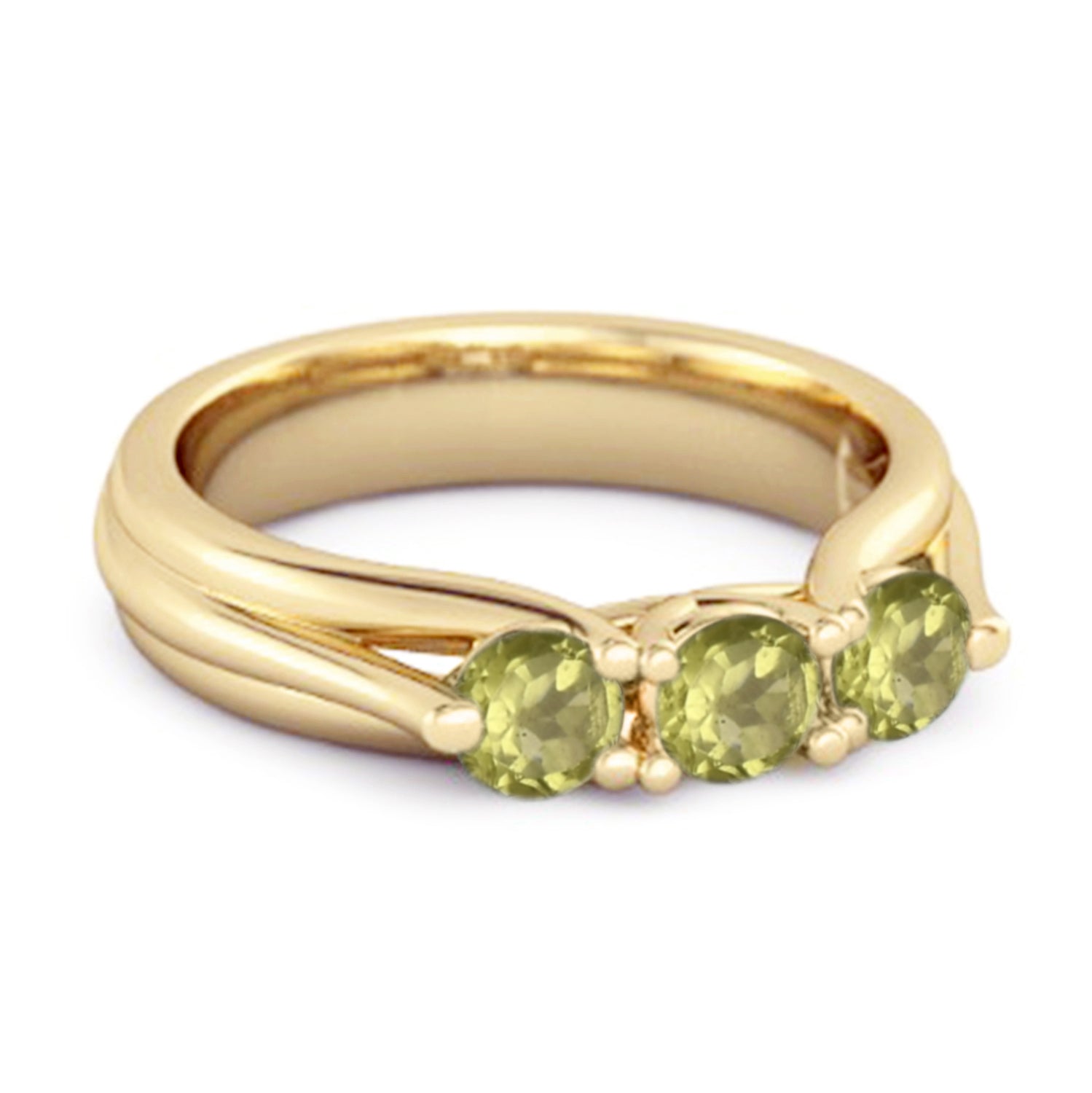 Peridot Three Stone Ring – Sterling Silver