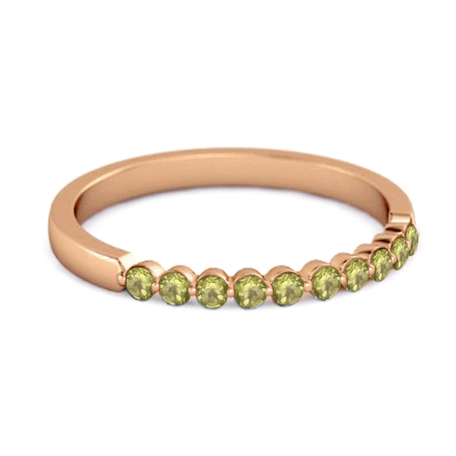 Peridot Half Eternity Design Band Ring – Sterling Silver