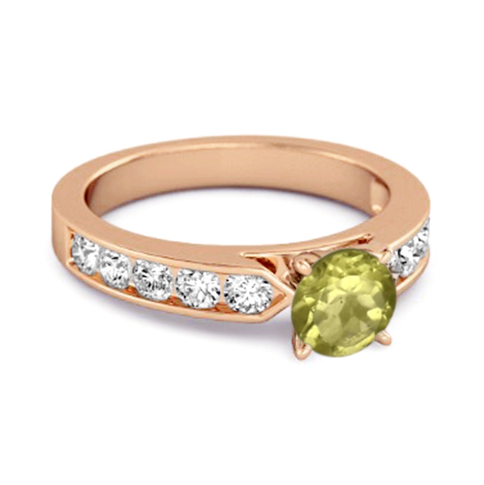 Peridot Round Solitaire Statement Ring – Sterling Silver