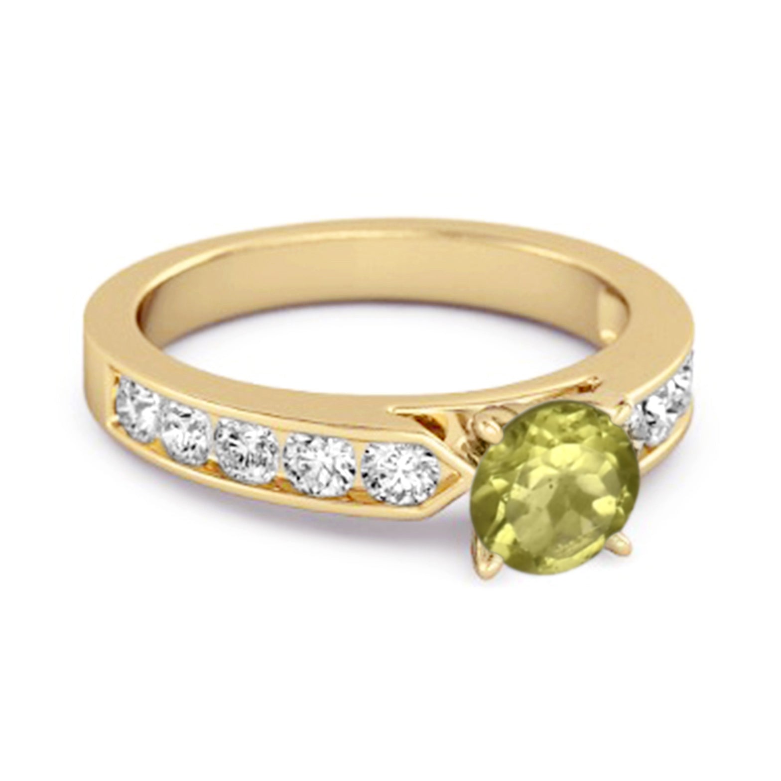 Peridot Round Solitaire Statement Ring – Sterling Silver