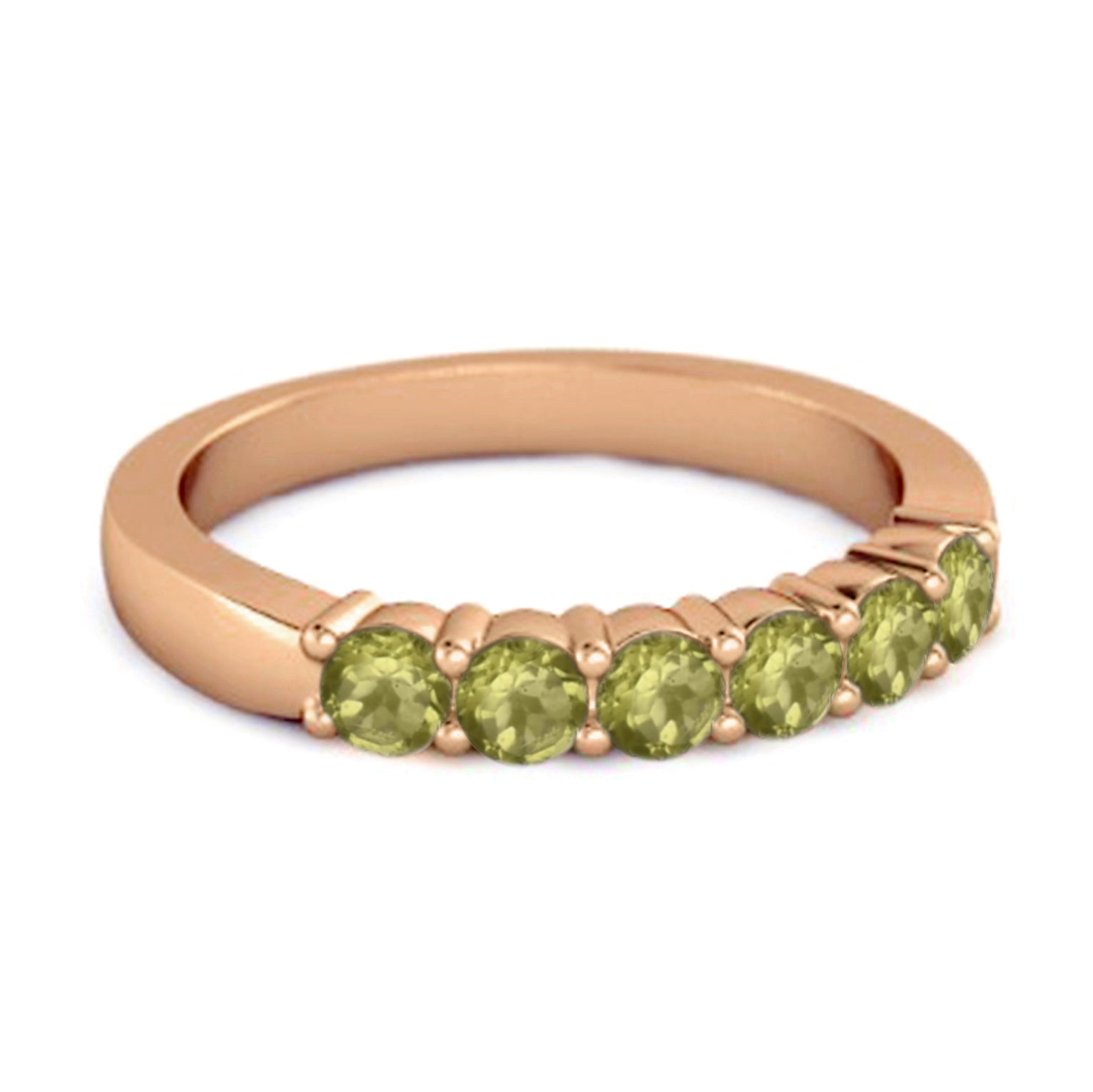 Peridot Half Eternity Band Ring – Sterling Silver