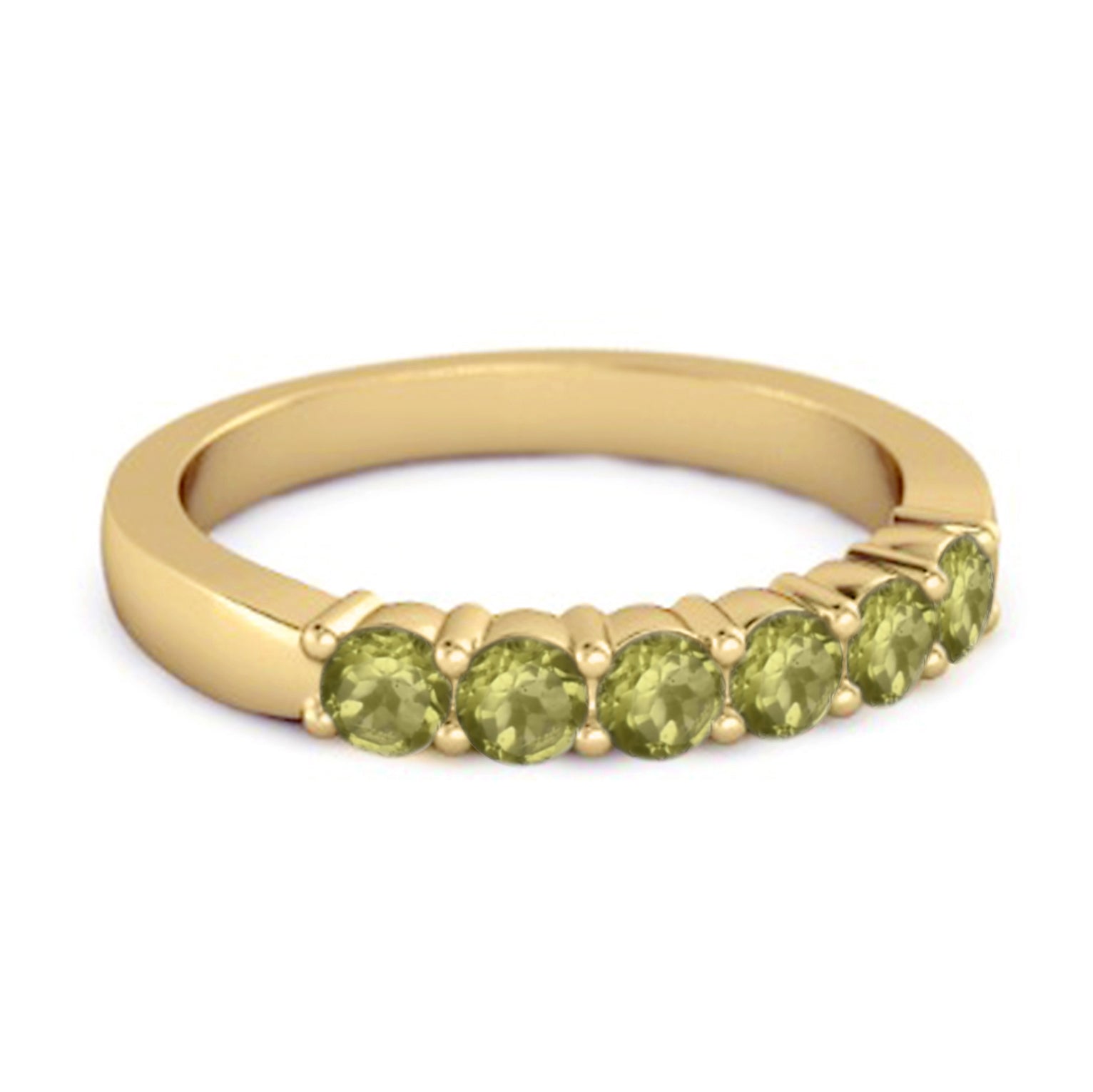 Peridot Half Eternity Band Ring – Sterling Silver