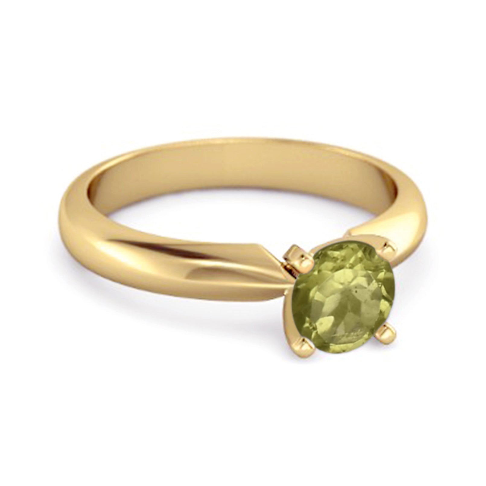 Solitaire 0.25 Cts Brilliant Cut Peridot 925 Silver Promise Ring