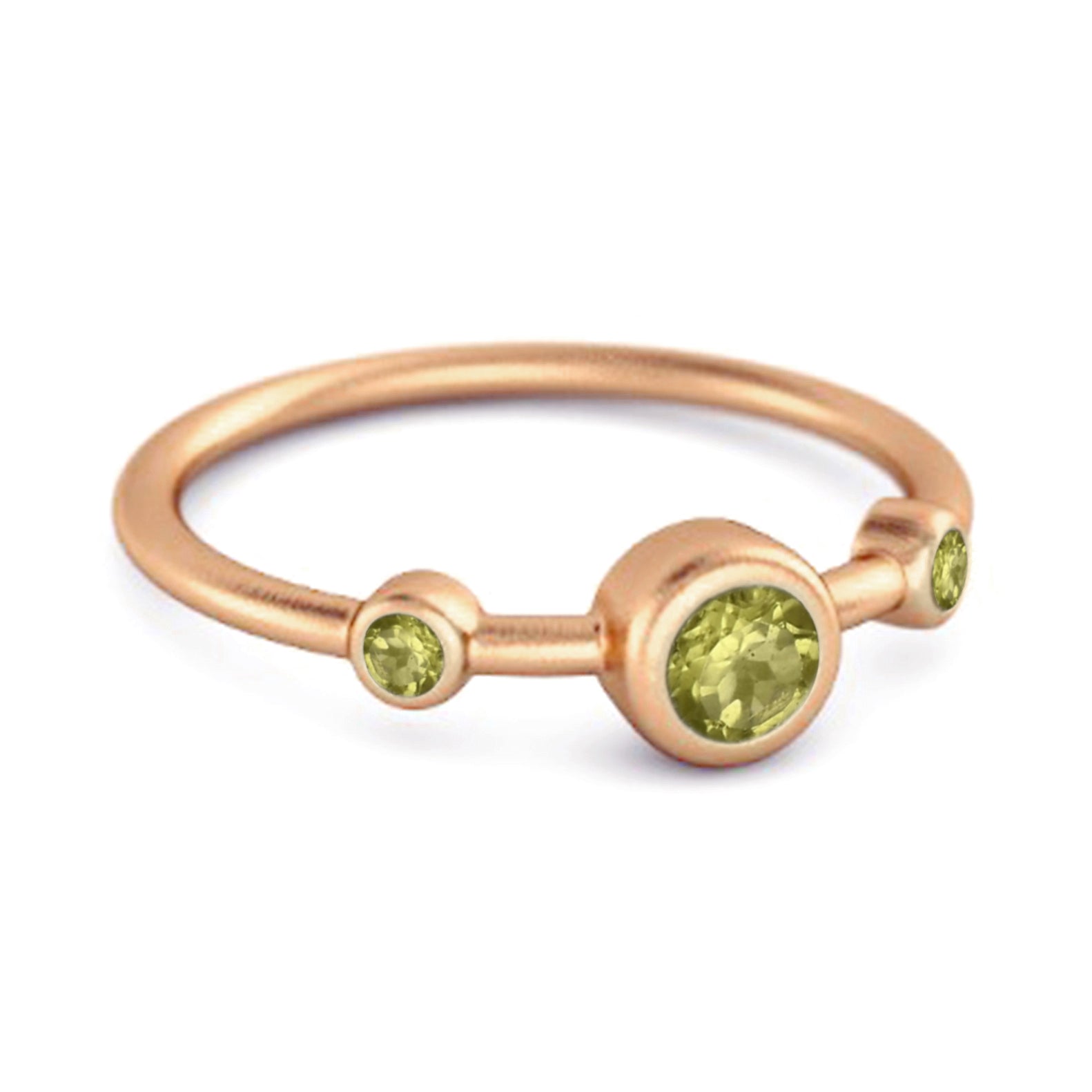 Peridot Triple Bezel-Set Ring - Sterling Silver