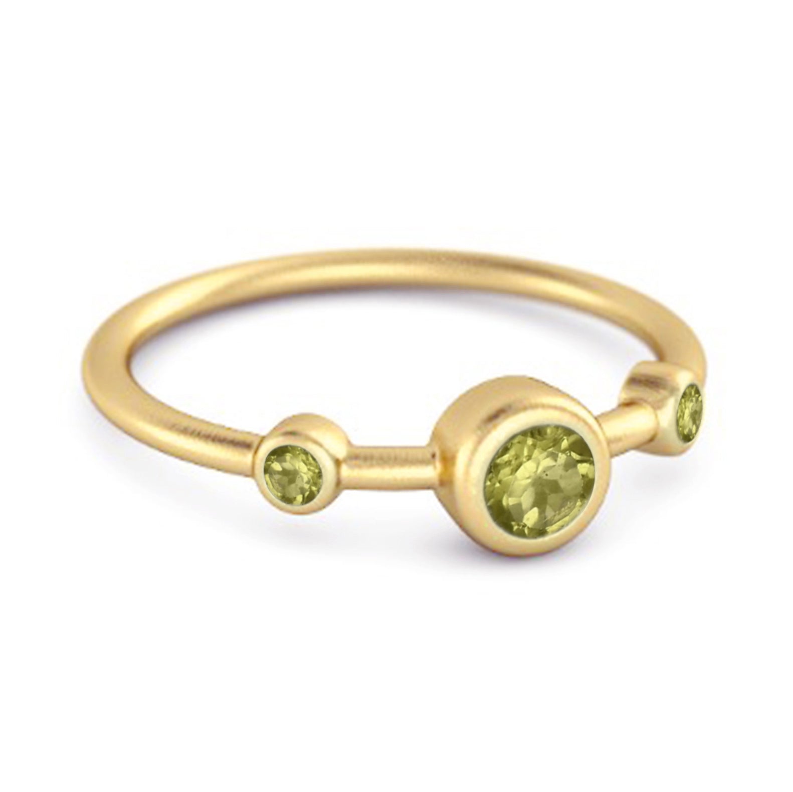 Peridot Triple Bezel-Set Ring - Sterling Silver