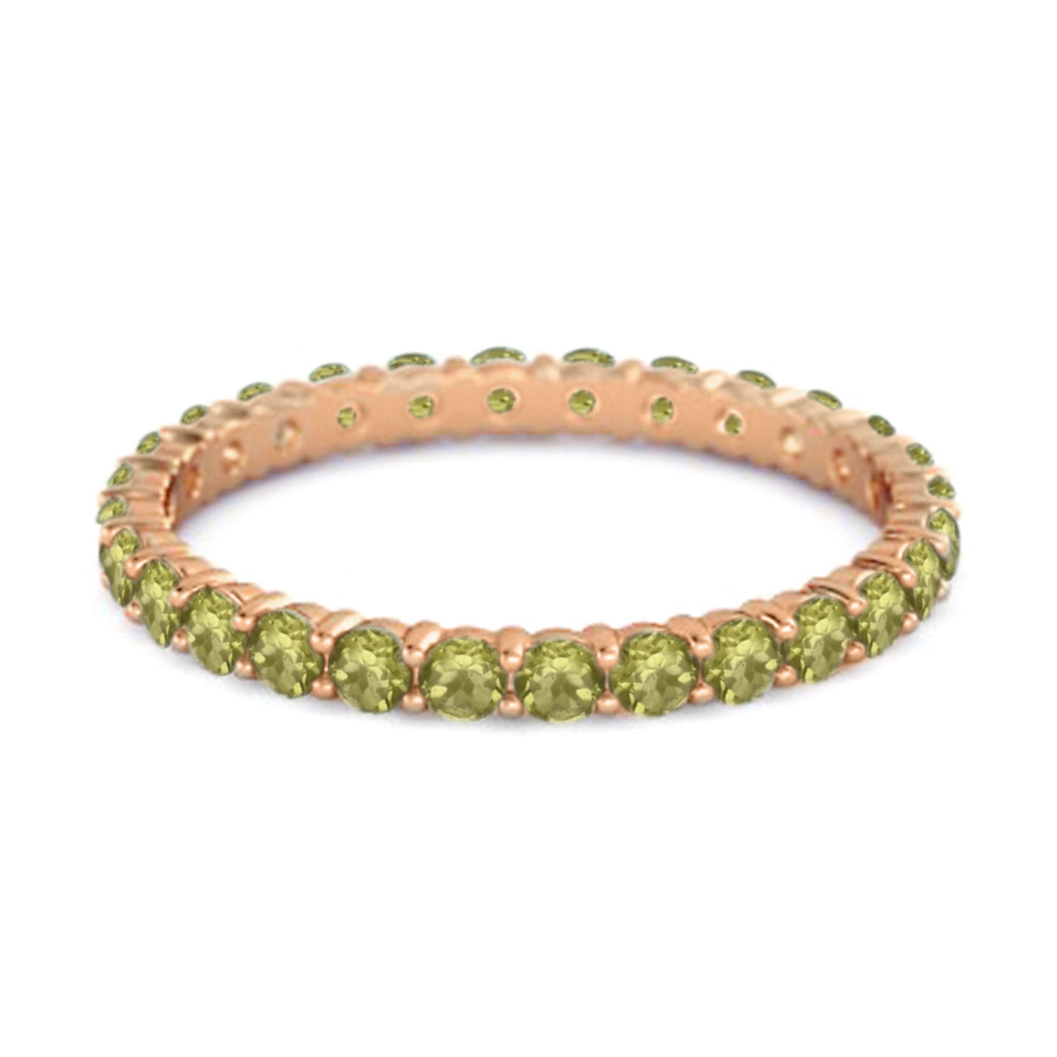 Peridot Full Eternity Ring – Sterling SilverSterling Silver