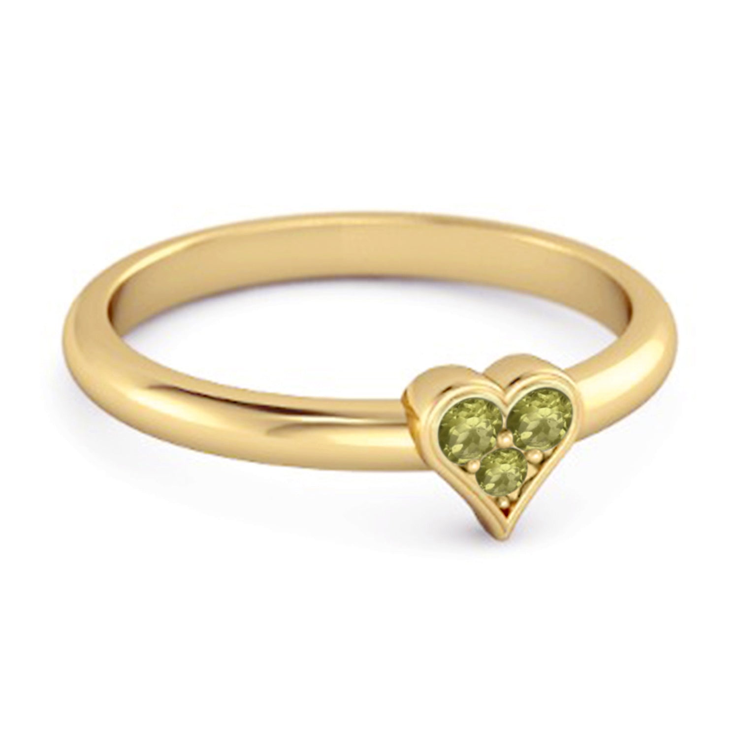 Peridot Heart Cluster Ring - Sterling Silver