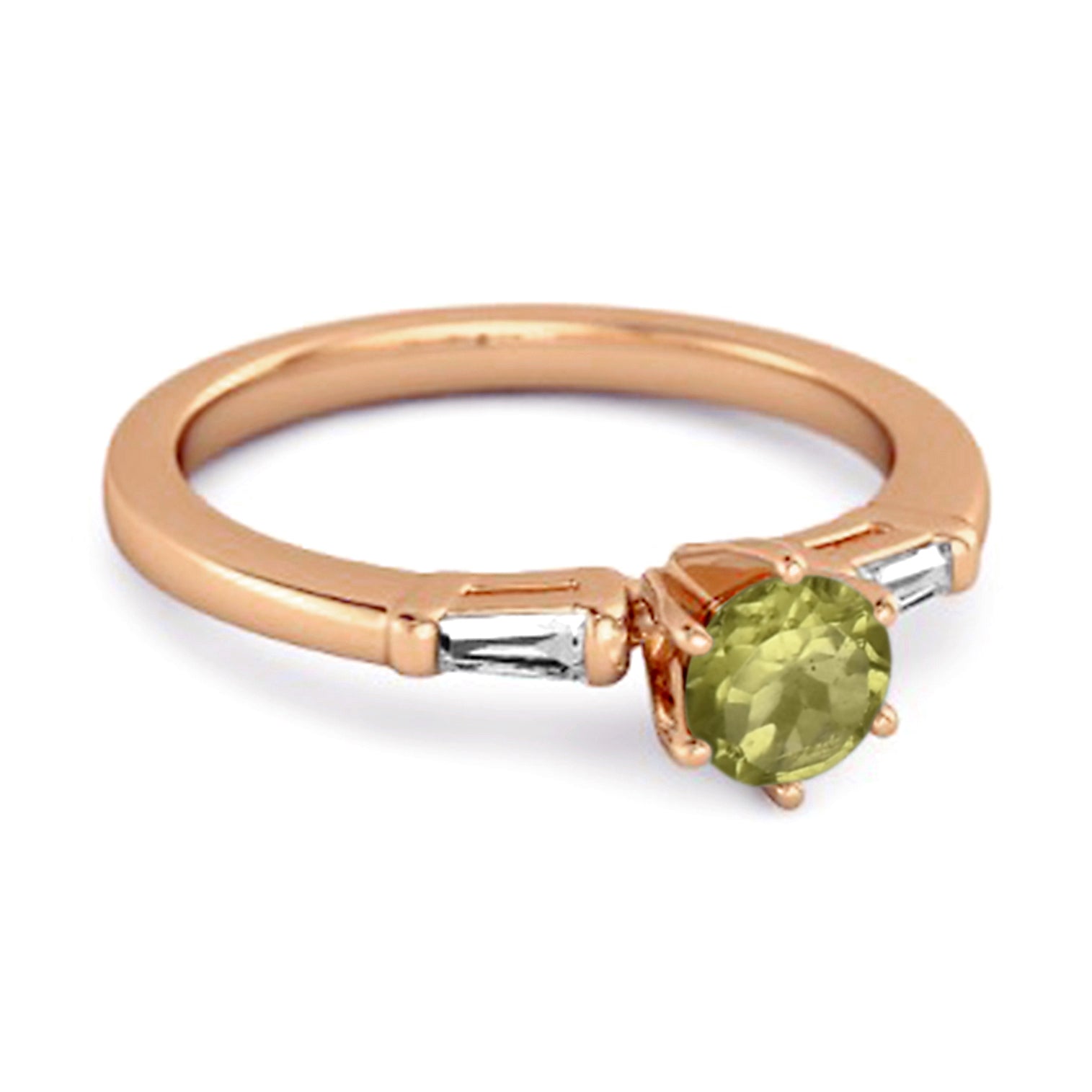 Peridot Three Stone Ring - Sterling Silver