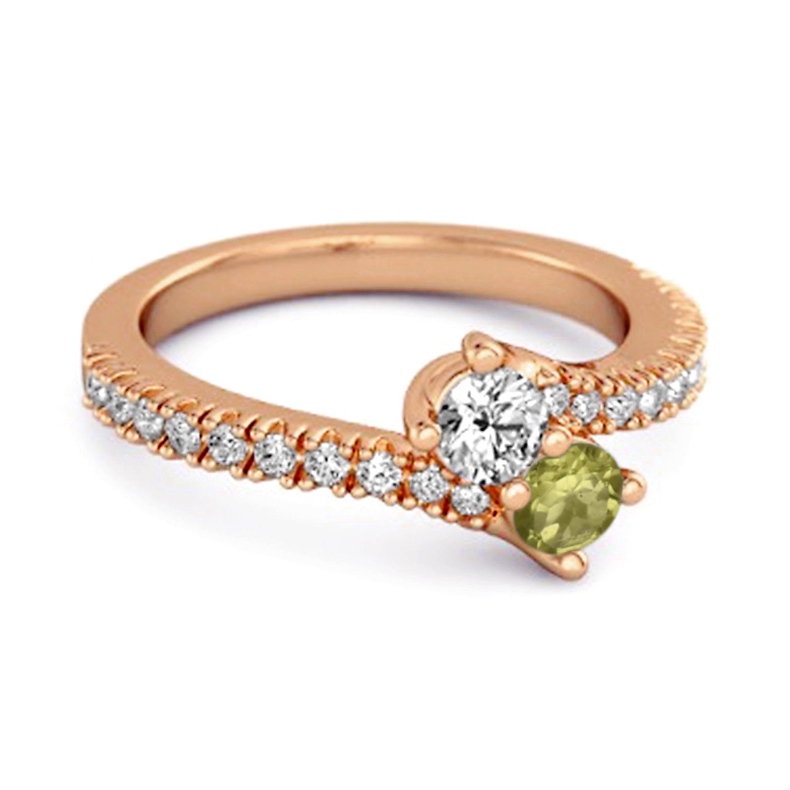 Peridot Bypass Ring - Sterling Silver